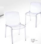 transparent polycarbonate chair/ LeisureMod Laos Clear Modern Dining Chair