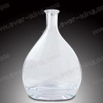 Oval Shape Clear 750ml Spirits Whiskey Glass Bottle