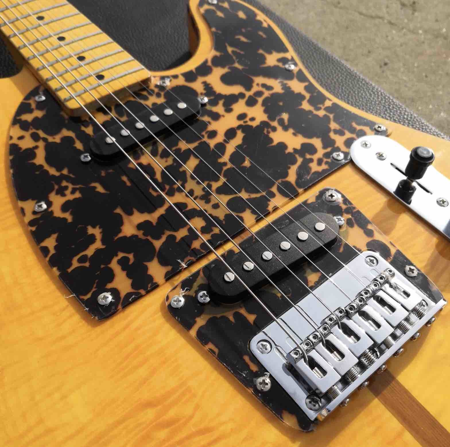 Custom Prince HS Anderson Hohner Madcats Mad Cats Amber Yellow Flame Maple Top Electric Guitar