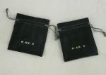 Black Drawstring Velvet Gift Bag For Jewelry Package Environmental Friendly