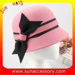 Vintage hot sale cloche hats wholesale for ladies,100% Australia wool felt hats