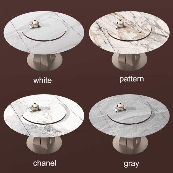 120cm 4 5 6 Seater White Round Extendable Dining Table And Chairs 4 To 6 Turntable Rotating