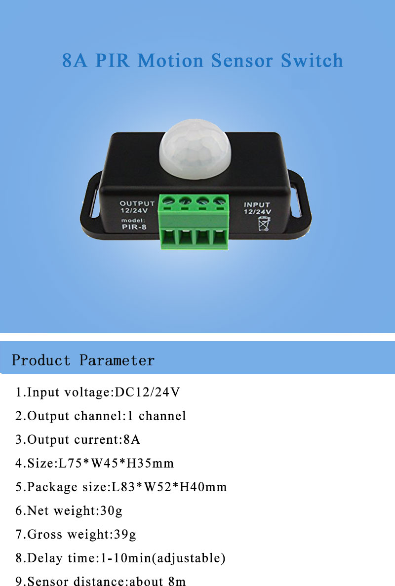 Mini Infrared LED Controller With PIR Human Body Induction Motion Detection