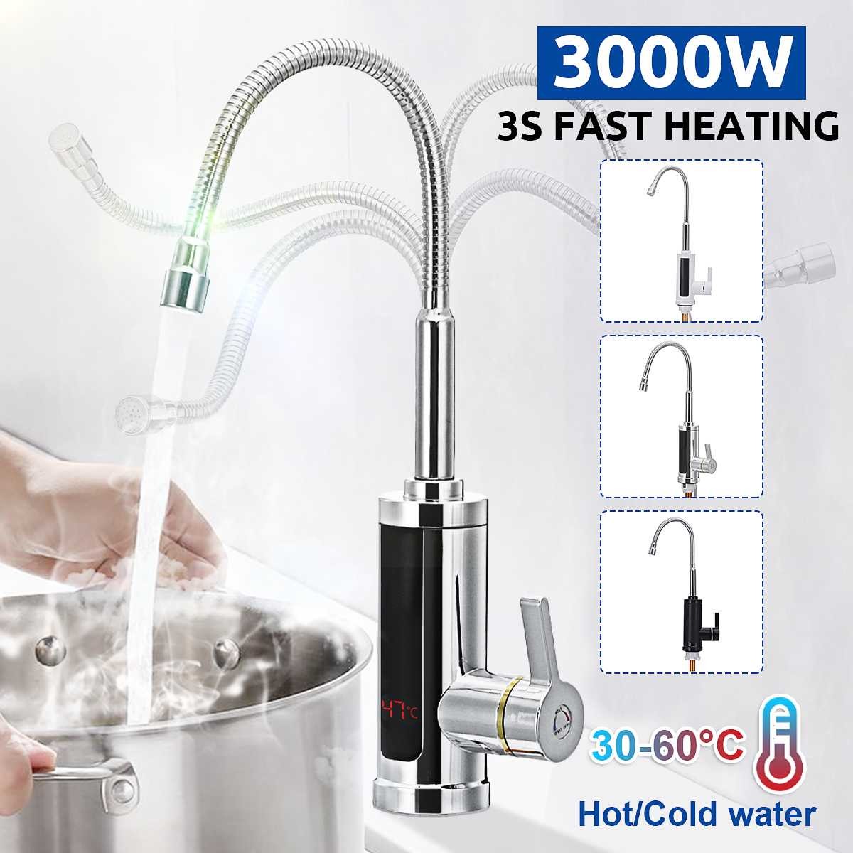SS304 Kitchen Instant Hot Water Tap 220 Volt fast electric faucet