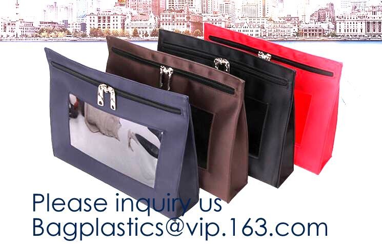 Zipper Vinyl PVC Leather Bank Deposit Bags Bank Deposit Bag With Key Ring,Locking Courier Bag 1000 Denier Nylon Combinat
