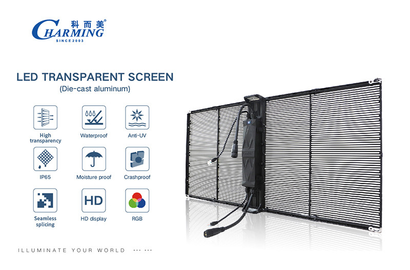 230W Outdoor Transparent LED Video Wall Screen IP65 Waterproof