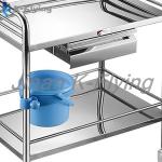 Movable Stainless Steel Two Layers Hospital Medical Trolley Cart