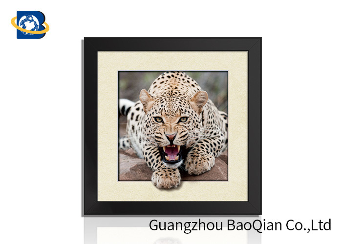 Hotel Decor Wall 3D 5D Pictures CMYK Full Color Lenticular With Black Frame