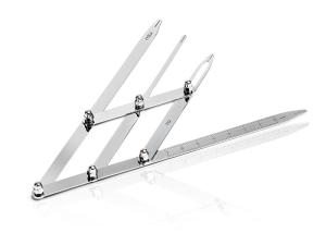 Quality CE Eyebrow Tattoo Ruler Sliver Ratio Permanent Makeup 4 Prong Stainless Steel Golden Mean Calipers wholesale
