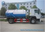 Large 12000L Q235 Vacuum Tank Truck , 6 Tyre Sinotruk HOWO Truck