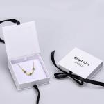 Paperboard Packaging Gift Box Set 157g Necklace Bracelet Jewelry With Ribbon