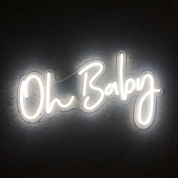 New Waterproof Oh Baby Landscape Lamps Acrylic Light Letters Flexible LED Custom Neon Sign Lights
