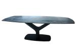 2.3 Meter Extension HPL Dining Table Tempered Glass Topped Heavy Duty Steel