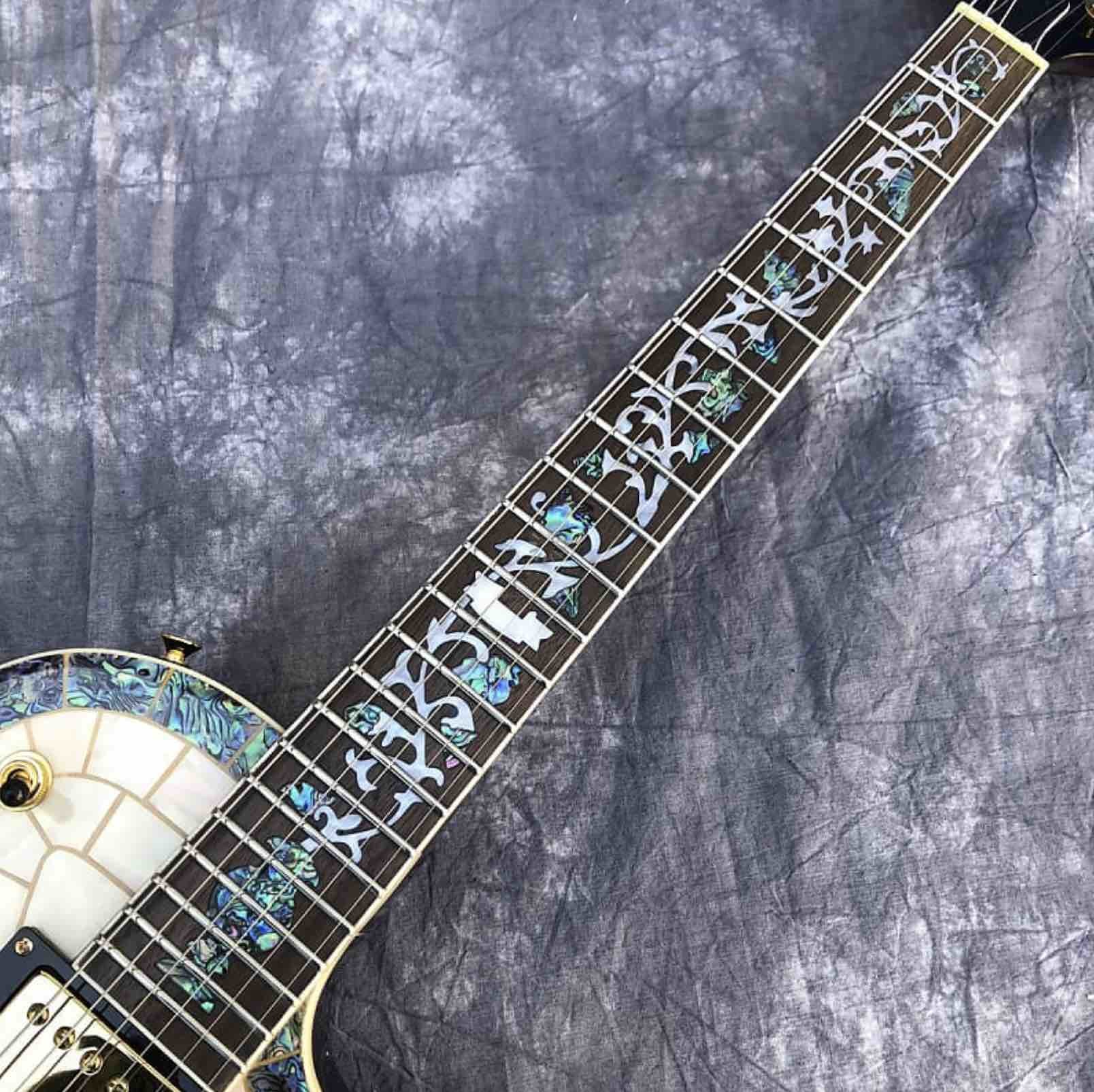 Custom Abalone Veneer top Electric Guitar Flower Inlays Gold Hardware