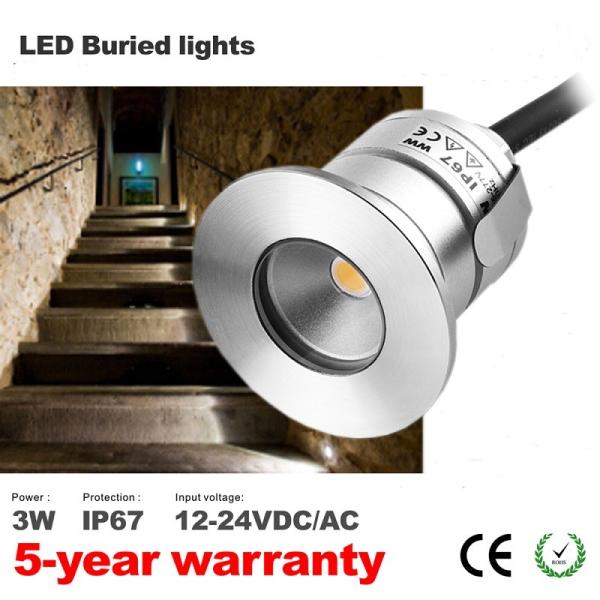 3W Led Outdoor Low Voltage Landscape Lighting12V IP67 Recessed Underground