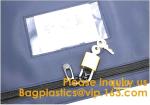 Portable Bank Bag Zipper Leather Security Deposit Bag With Name Card Pocket Bank