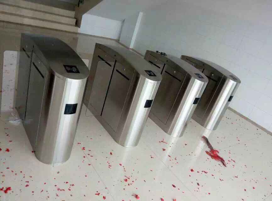 Acrylic Glass Full Height Sliding Turnstile Barrier Gate 24VDC
