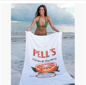 Quality New customed print logo promotional outdoor advertising gift superfine fiber beach towels wholesale