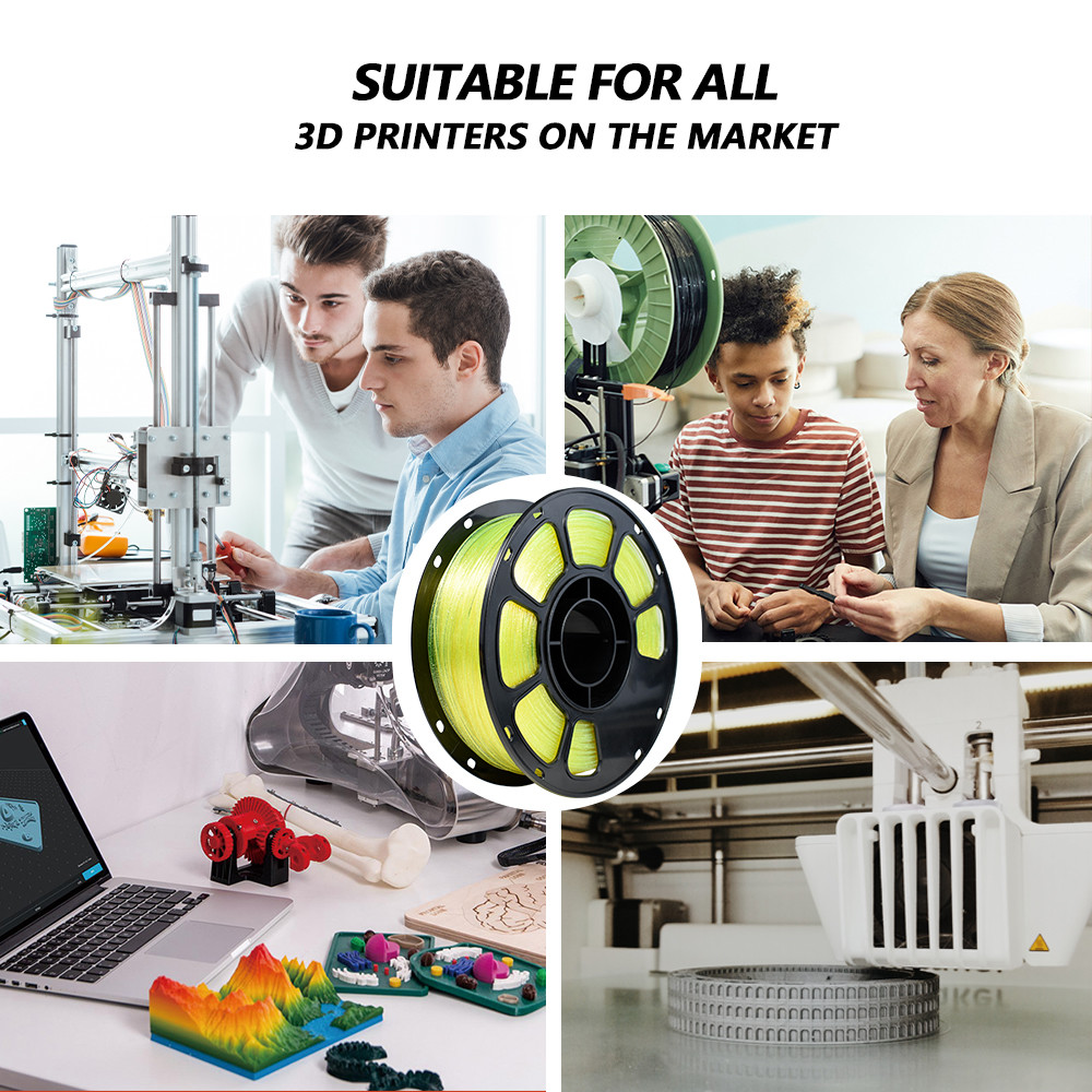 3d Printing Filament Glitter Yellow PLA+ Filament Toughness Enhanced 1.75mm 3D Printer