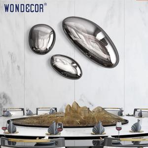 Quality Abstract cobblestone hotel lobby stainless steel wall decoration sculpture wholesale