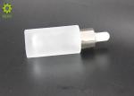 Flat Shoulder Cosmetic Packaging Bottles , 30ml Frosted Glass Empty Cosmetic