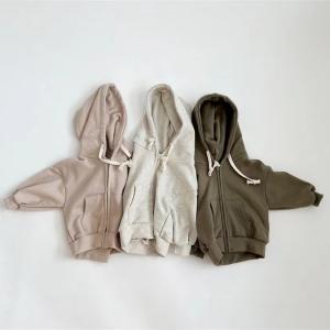Quality Custom Logo Autumn Winter Boys Girls Zip Up Hoodies Kids Cotton Sweatshirt Blank Fleece Hoodies For Children wholesale