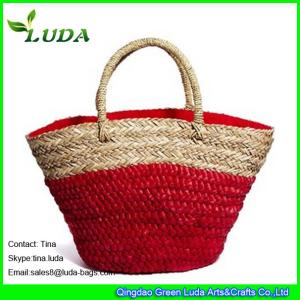 Quality LUDA natural seagrass and cornhusk straw woven fashion straw beach bags wholesale