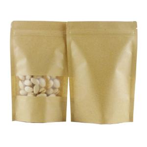 Quality Custom Order Accepted SGS Certified Kraft Paper Bag with Window and Zipper wholesale