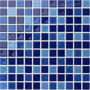 Quality 300x300mm swmming pool mosaic tiles,glass mosaic tile sheets, blue color wholesale