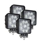 4PCS Square LED Flood Work Lights IP67 2160lm Black Housing