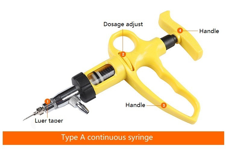 Continuous injection 5ml Automatic Syringe For Cattle Sheep Goat