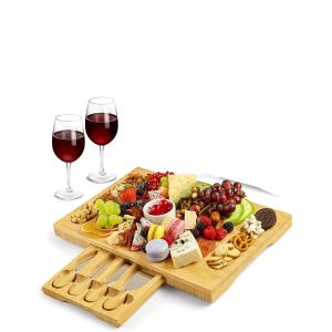 Quality Bamboo Charcuterie Cheese Platter Serving Tray Wooden Crafts Supplies wholesale