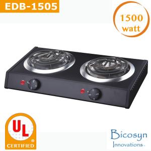 Quality 1500 Watt Cheap Double Buffet Burner Electric Hot Plate, Black, UL, Camping,School,Outdoor Stove wholesale
