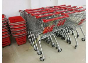 Quality OEM Euro Style Metal Supermarket Four Wheels Shopping Trolley For Store wholesale