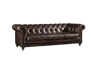 Quality American Three Seater Leather Sofa With Fine Upholstering / Living Room Furniture wholesale