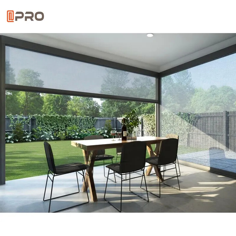 Windproof Day And Night Roller Blinds Outdoor Motorized Tubular Motor