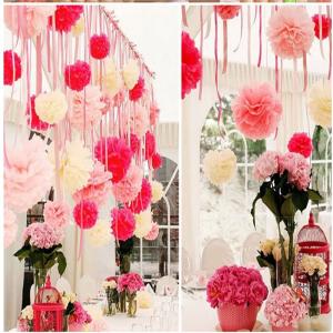 Quality paper pom pom/Paper Flower for party Decorate wholesale