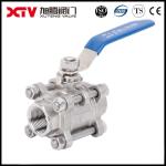 US Xtv Industrial PTFE Lined Clamp Sanitary Stainless Steel Floating Ball Valve