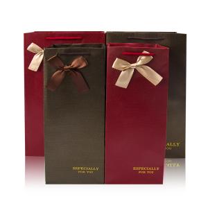 Quality Thickened Printed Wine Bottle Paper Bags For Wedding Ultralight Leakproof wholesale