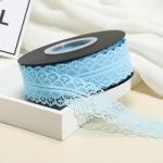 French Appliques Guipure Fabrics Bridal Cotton Embroidery Macaron blue color