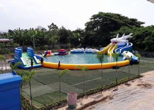 Quality Inflatable Shark Theme Inflatable Moving Park , Outdoor Inflatable Water Slide Games wholesale