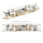 Mobile Shipping Container with 4 Bedroom Residential Mini Lounge Wall 50/75