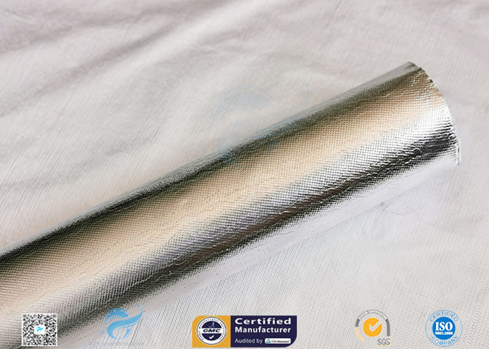 Heat Reflect Aluminium Foil Silver Coated Fabric For Industry 0.85mm Thickness