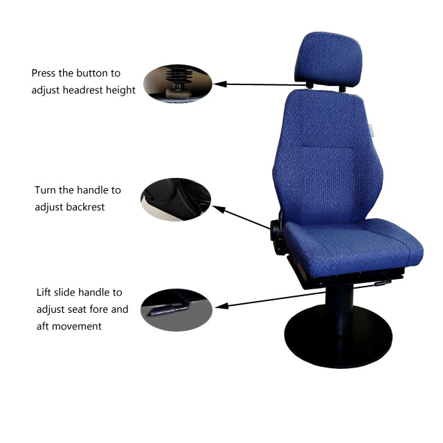 Simple Type Seat 360 Degrees Rotate Height Adjusted Marine Ship Boat Seat