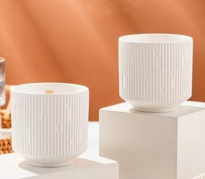 Quality Custom Logo Decorative Nordic Small Custom Wholesale Empty Ceramic Candle Container Luxury Candle Jar Vessels wholesale