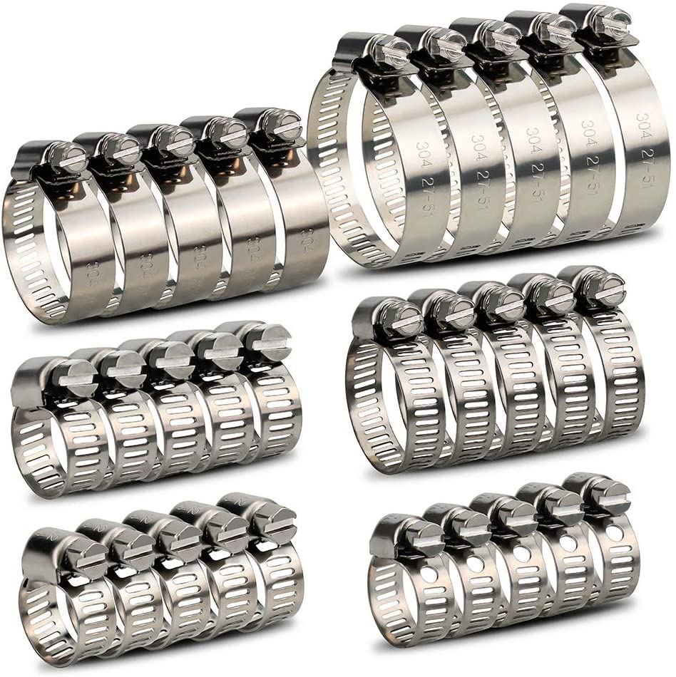 16-300mm INCH Measurement System Stainless Steel Pipe Clamp with Slotted Head Screw Hose Clamp Standard or Nonstandard