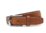 Handmade Brown 3.5cm Mens Leather Dress Belt