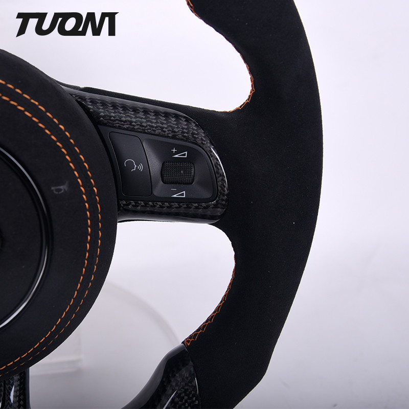 Carbon Fiber Audi R8 TT RS3 S3 Alcantara Steering Wheel Red Top Stripe