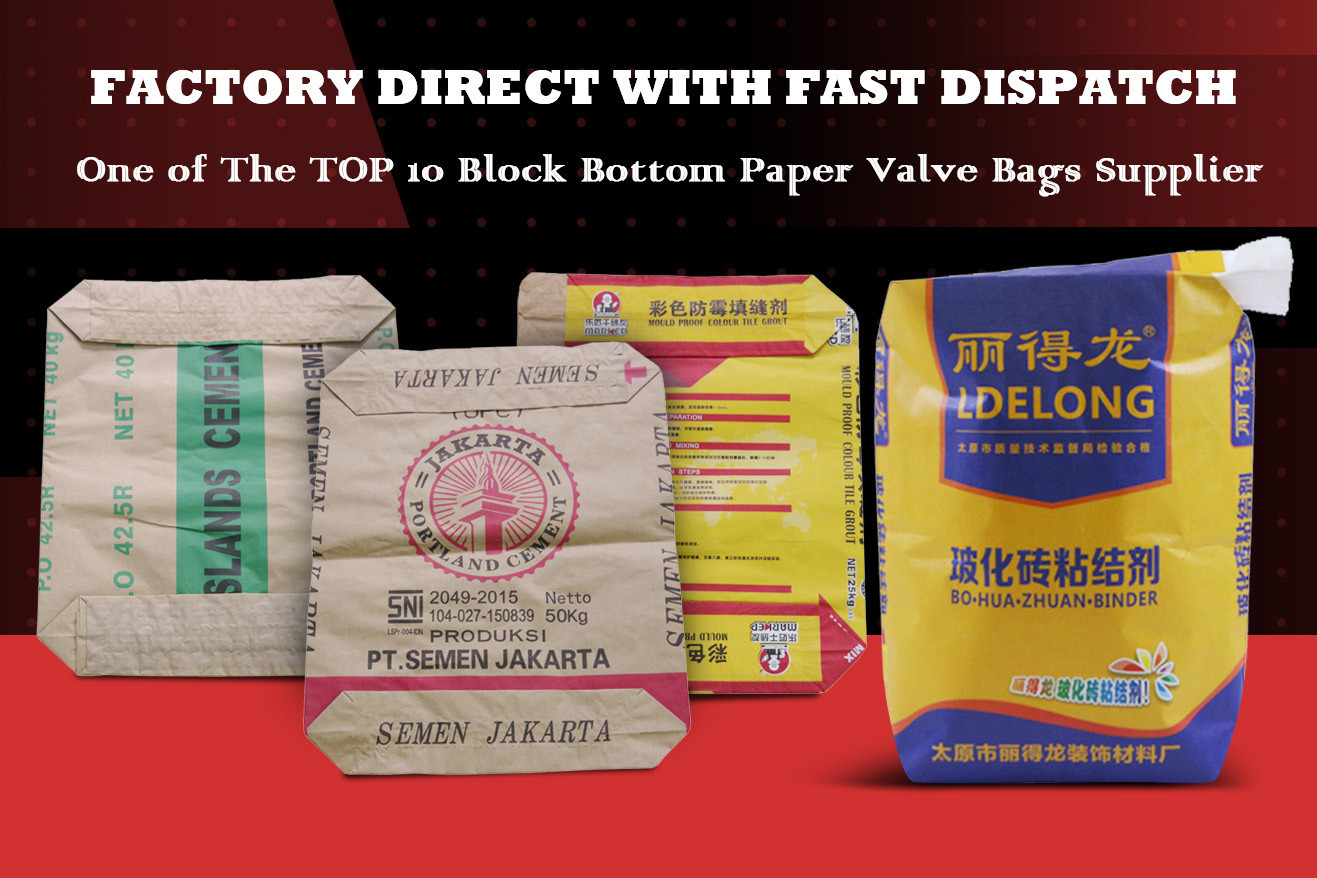 Brown Paper 25kg Kraft Paper Sack Block Bottom Valve Bag For Cement