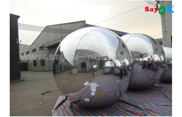 Gold Mirror Ball Lightweight Silver Dia 2m Inflatable Balloon For Advertising